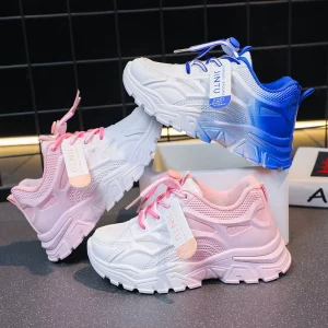 Children’s Sports Shoes Boys Running White Fashion Shoes Breathable Mesh Girls School Walking Shoes
