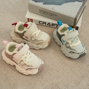 Children’s Sports Shoes Boys and Girls Fashion Casual Breathable Soft Sports Running Shoes for Children Black Kids Sneakers Shoe