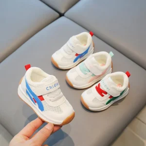 Children’s Sports Shoes Breathable Mesh Fabric Anti slip HOOK&LOOP Closure ARCH SUPPORT Four Seasons 4 6Y Toddler Shoes