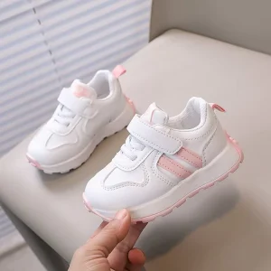 Children’s Sports Shoes Breathable PU Sneakers for Boys and Girls Students’ Running Shoes