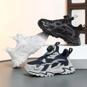 Children’s Sports Shoes School & Daily Use Running Shoes Height Increasing Thick Sole Walking Shoes with Synthetic Upper