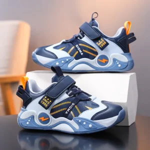 Children’s Sports Shoes Spring New Waterproof Leather Boys Running Shoes Big Kids Wear-Resistant Non-Slip Girls Shoes