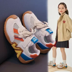 Children’s Sports Shoes Summer New Model Breathable Mesh Girls’ Sneakers Korean Style Versatile Boys’ Casual Running Shoes