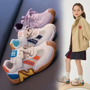 Children’s Sports Shoes Summer New Model Breathable Mesh Girls’ Sneakers Korean Style Versatile Boys’ Casual Running Shoes
