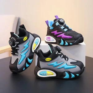 Children’s Sports Shoes Waterproof Leather Boys’ Casual Shoes Big Kids Soft Sole Lightweight Running Shoes