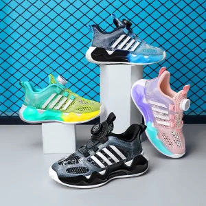 Children’s Sports Shoes for Walking Running and Basketball Spring Autumn Trendy Comfortable Rotating Buckle