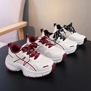 Children’s Spring New Double Mesh All-match Breathable Sneakers Soft Bottom Lightweight Campus Style