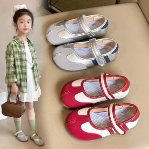 Children’s Spring and Autumn Fashionable Versatile Sports Shoes Soft Bottom Anti Slip Girls Casual Single Shoes