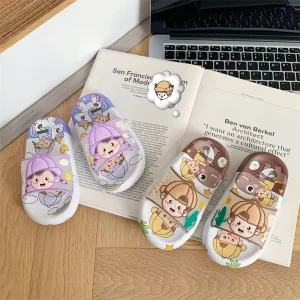Children’s Summer Cartoon Ankle Flip flops for Boys and Girls Indoor Non Slip Soft PVC Outsole Outdoor Beach Sandals