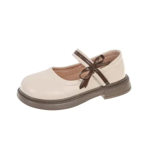 Children’s Summer Dress Shoes Girls’ Rubber Soft-Soled Leather Princess Shoes PU Insole Simple Western Style Black Buckle Kids’