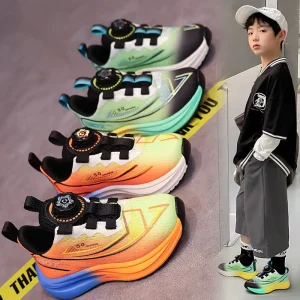Children’s Summer Mesh Breathable Running Shoes Soft Sole Lightweight Big Kids Casual Outdoor Sports Shoes