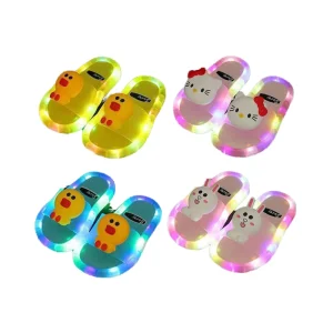 Children’s Summer Outdoor Led Slippers Boys Luminous Sandals Slides Girls Unicorn Cartoon Slides for Kids