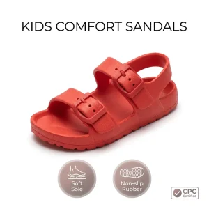 Children’s Summer Outdoor Sandals with Buckle Anti Slip EVA Clog Open Toe for Baby & Kids Beach Shoes