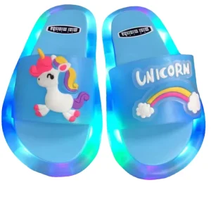 Children’s Summer Slippers Boys Luminous Net Cute Baby Kids Shoes Cartoon Girls Sandals Stock Anti skid Indoor Outdoor