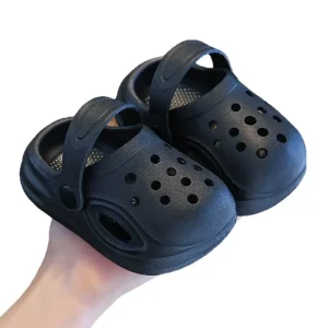 Children’s Summer Soft Non Slip Closed Toe Clogs Boys and Girls Home Outdoor Beach Shoes with Platform Breathable Design