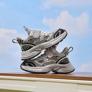 Children’s Summer Solid Color Velcro Breathable Lightweight Mesh Sports Shoes Torre Shoes Boys Girls Running Shoes Home