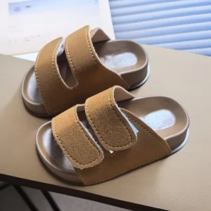 Children’s Thick Sole Ankle Sandals with PVC Outsole Boys & Girls Detachable Velcro Straps for Toddlers & Kids