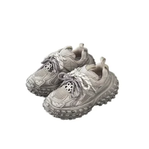 Children’s Tire Soled Sneakers Velcro Closure Lightweight Street Styling Spring Autumn Rivet Trendy Unisex Casual Shoes