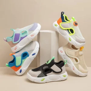 Children’s Toddler Shoes Hollow Sandals Boys Girls Baby Shoes Soft Sole Velcro Closure Leisure