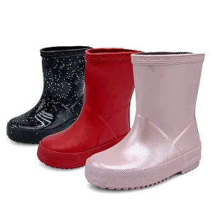 Children’s Unisex Mid-calf Non-slip Waterproof Rubber Rain Boots All Seasons for Primary School Students