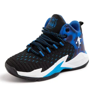 Children’s Unisex Sports Sneakers Breathable Mesh High Top Basketball Shoes Lightweight Lighted Summer