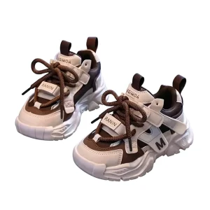 Children’s Unisex Summer Sports Shoes Breathable Rubber Outsole Button Closure Leopard Pattern Lightweight Walking Running Shoes