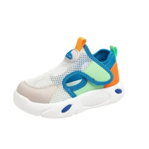 Children’s Walking Shoes Mesh Hollow Boys Girls Sandals Soft Sole Toddler Cloth Shoes Slip-on Closure Insole PU