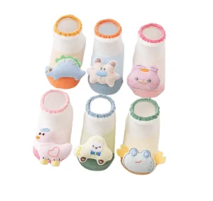 Children’s White Infant Lace Shape Light Weight Running Socks with Rubber Soles Toddler Sock Shoes Cute Baby First Walking