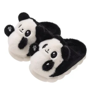 Children’s Winter Boy Cotton slippers Indoor Home Cute Plush Panda Toy slippers Girls Baby Cotton Shoes Fur Slides