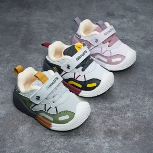 Children’s Winter Shoe Warm Lining Outdoor Non-slip Younger Kids Toe Protective Barefoot Casual Shoes Outwear Sports Shoes