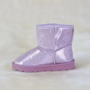 Children’s Winter Warm Soft Comfortable PU Purple Snow Boots for Kids and Toddlers
