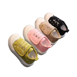Children’s canvas shoes spring and autumn boys 1-6 years old baby breathable shoes casual girls low-top sneakers