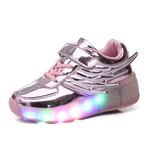 China Best Gift for Kids Boys and Girls LED Light Shiny Roller Skates with Wheels Kids Sport Shoes for Party