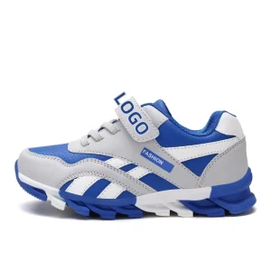 China Custom Sneakers for Kids OEM Logo Fashion Comfortable Soft Rubber PU Mesh Children Casual Shoes