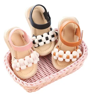 China Manufacture Summer Girls’ Flat Outdoor Waterproof Sandals Soft Comfortable Soled Baby Flower Cute