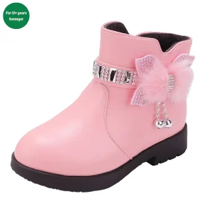 China Shoe PU Boots Winter with Rubber Outsole Casual Shoes for Kids Cotton Lining Fashion Trend Designer Boot