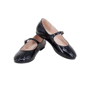 Choozii Custom Children Black Quality Leather Buckle Strap Mary Jane Weekday Shoes for Kids Girl Socks Shoe