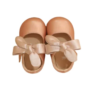 Choozii Latest Toddler Shoes Cream Soft Lovely Bow Knot Genuine Leather Girl Shoes for Kids Party