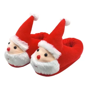 Christmas Santa Claus Cartoon Soft Plush Toy Warm Indoor Slipper Stuffed Children’s Shoes Gift Super Soft Plush