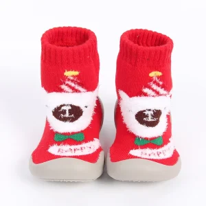 Christmas Wear Resistant Knitted Kids Shoes Lightweight Comfortable Shoes Casual Shoes for Boys & Girls Indoor & Outdoor