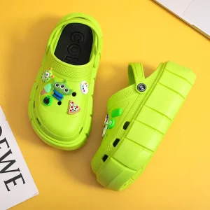 Classic Clog Remover 3D Rubber Metal Charms Womens Sandals Clogs With Cushion Girls Avocado Slipper Beach Slides Custom Logo