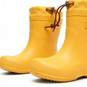 Classic Solid Color Drawstring Children’s Rain Boots Waterproof Rain Boots for Kids to Play Outdoors Toddler Rubber Rain Shoes