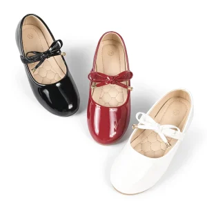Classic Style Princess Party Wedding Mary Jane PU Fabric Rubber Soft Sole Kids Dress Shoes