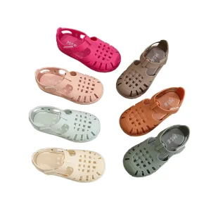 Closed Toe Roman Sandal Shoes for Toddler Boys Newest Waterproof Anti Slip Casual Jelly Design Buckle Strap Outdoor Summer Style