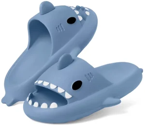 Cloud Shark Slides Kids Toddlers Boys Girls Novelty Open Toe EVA Thick Sole Slip On Solid Spring Outdoor Indoor Sky Blue
