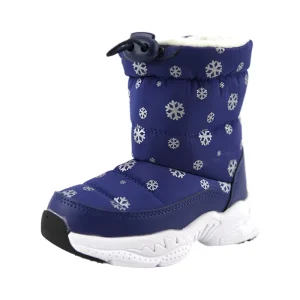 Cold Weather Kids Warm Shoes Boys Girls Snow Boots Lightweight Slip Resistant Mid Calf Winter Shoes for Little Big Kid