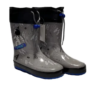 Colorful 3D Print Children Rubber Gumboots Grey Space Man Rain Boots Warm Waterproof Boots for Boys