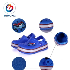 Colorful Custom Logo Classic Beach Kids Children Garden EVA Strip Light Up LED Clog Shoes