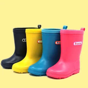Colorful Non slip Kids PVC Rain Boots Pure Color Wellington Boot Waterproof High Quality Children Rain Boots for Child