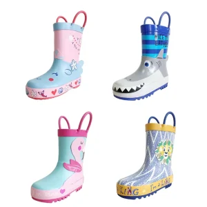 Colorful Non slip Kids Rubber Rain Boots Cute Girls Rain Boots
